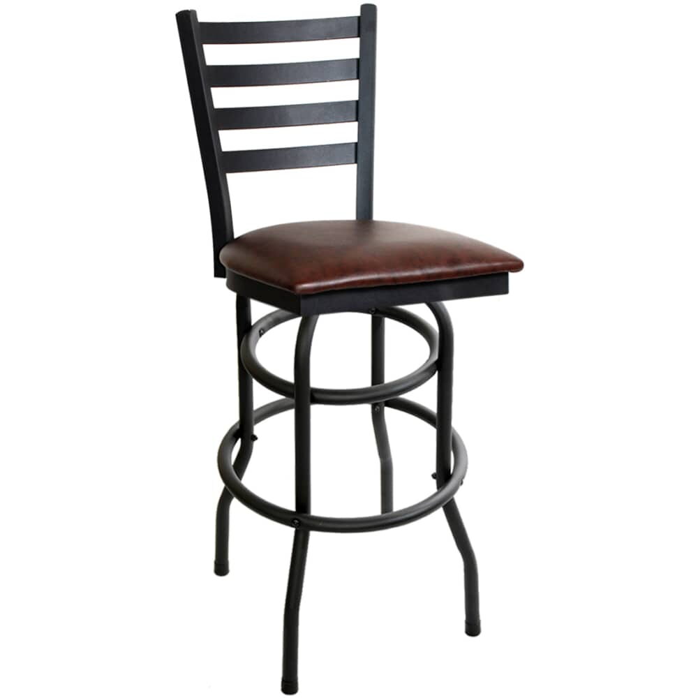 Ladder-Back Double Ring Swivel Bar Stool