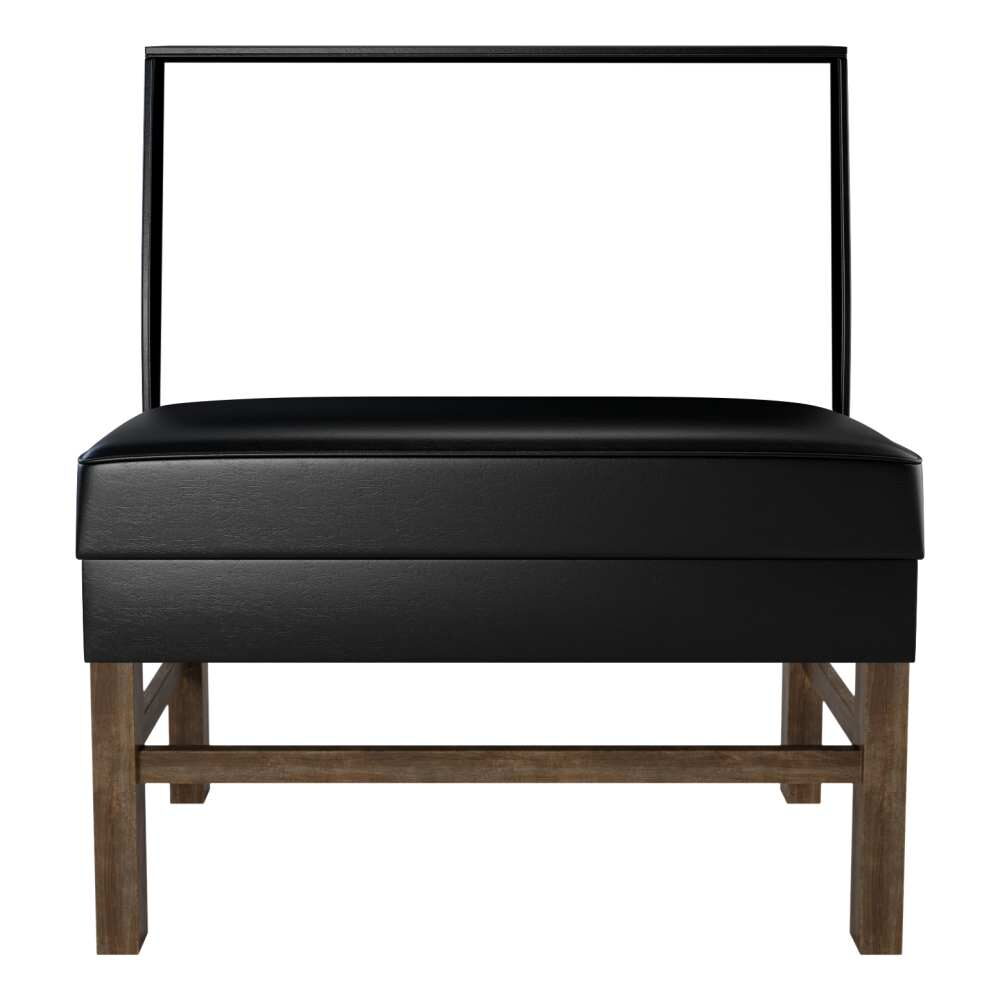Plain-Back Bar-Height Booth with Extended Wood Legs