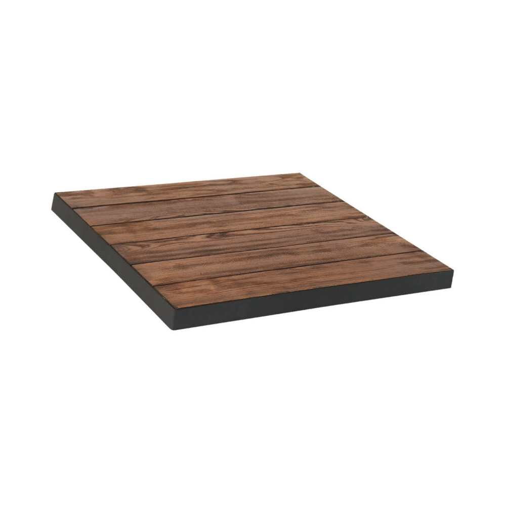 Teak Wood Table Top with Metal Edge