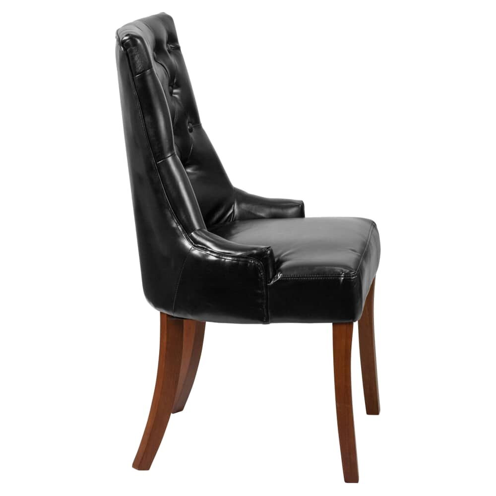 Extra Wide Button-Tufted Parsons Wood Chair