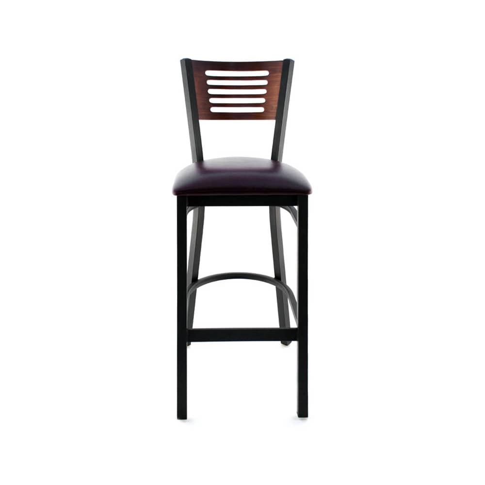 Slatted metal bar stool