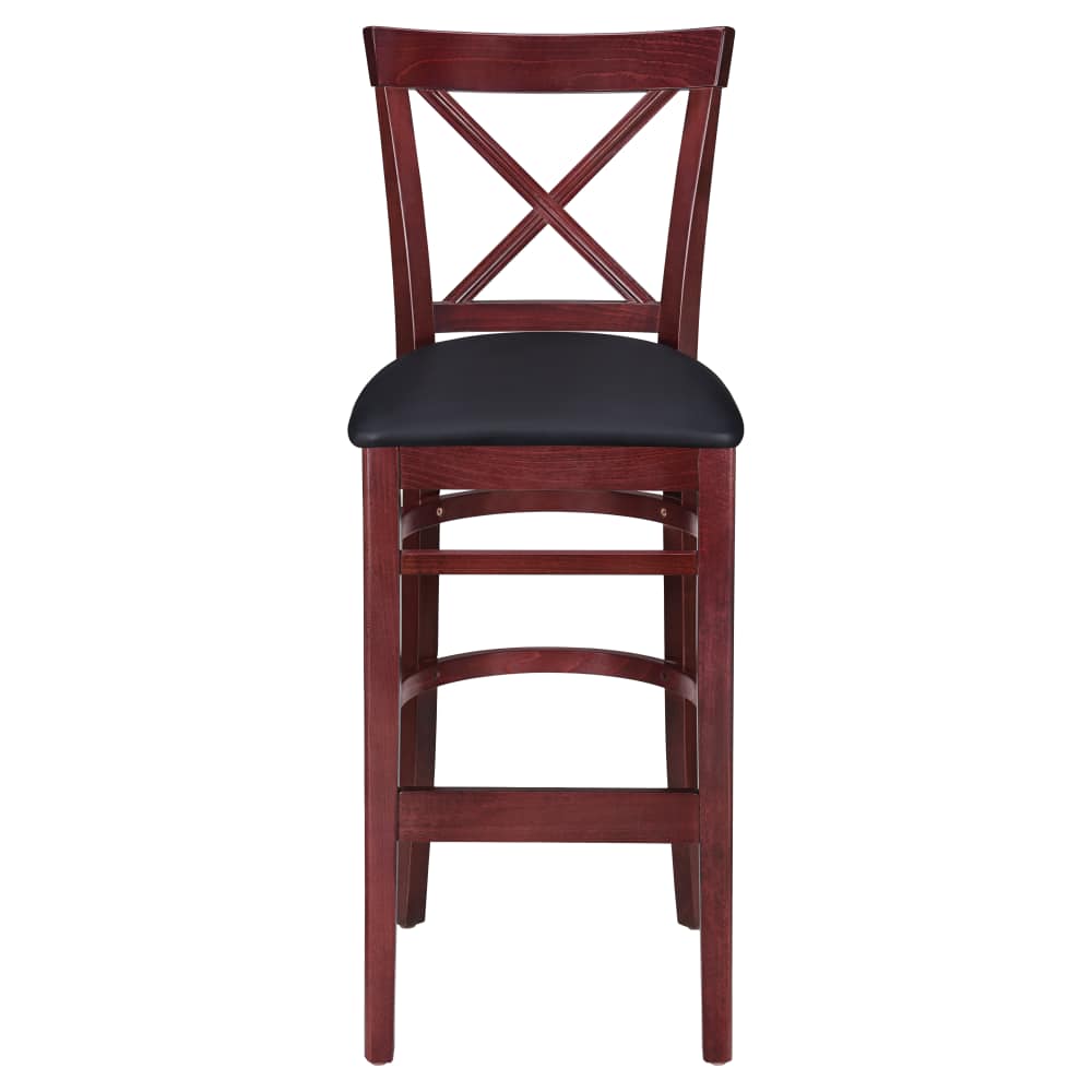 Cross back wood bar stool