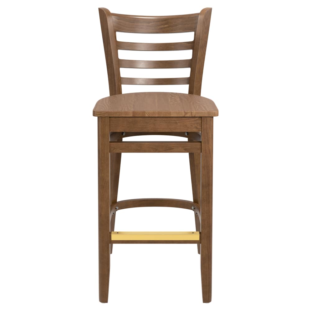 Ladder back wood bar stool