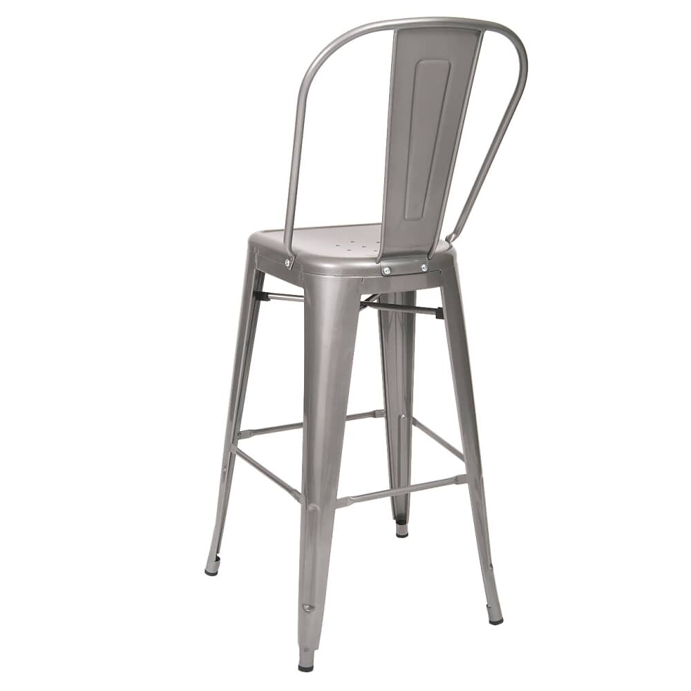 Bistro-Style Metal Bar Stool in Clear Finish