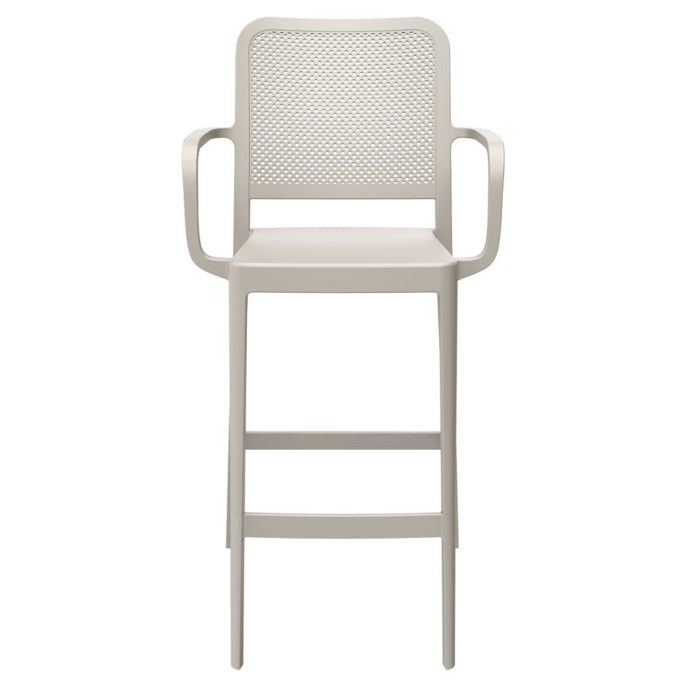 Rowan Perforated Outdoor Resin Bar Stool with Arms