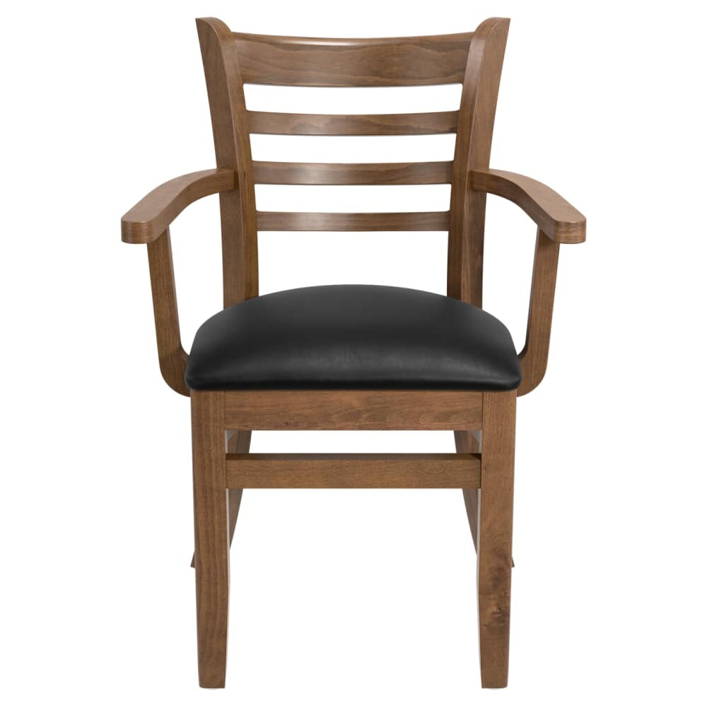 Ladder-Back Wood Chair with Arms