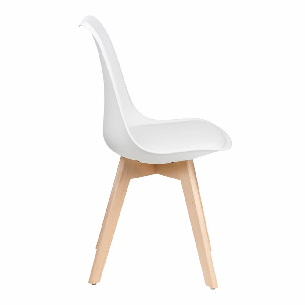 Nordic-Style Wood Chair in White