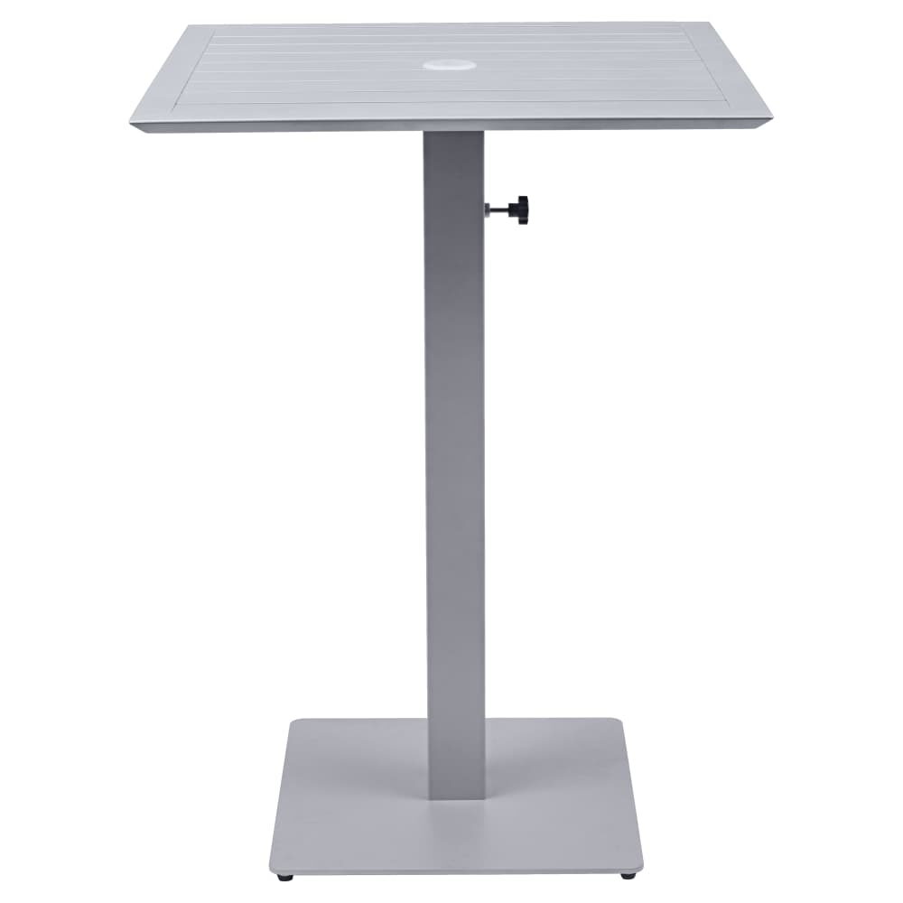 Ella Bar Table Set in Titanium Gray with Umbrella Base
