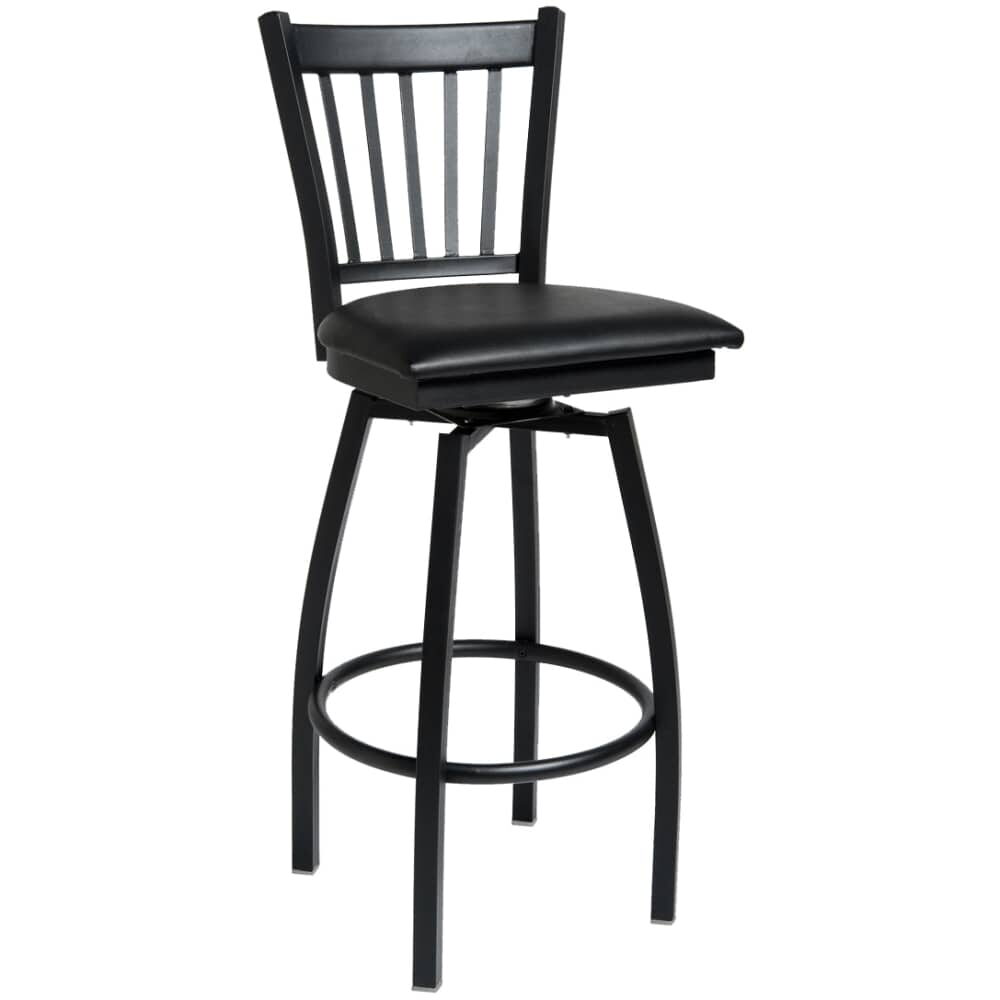 Vertical Slat Swivel Bar Stool