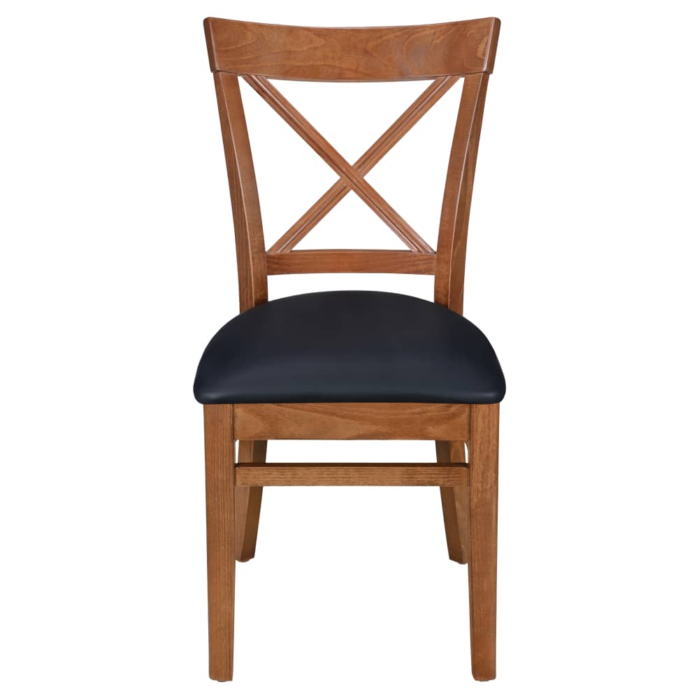 Cross back wood dining chair
