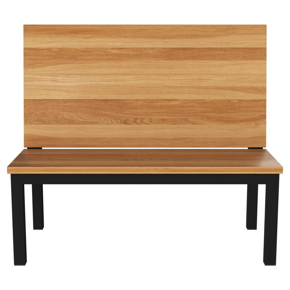 Ottis Metal Booth with Solid Wood Back