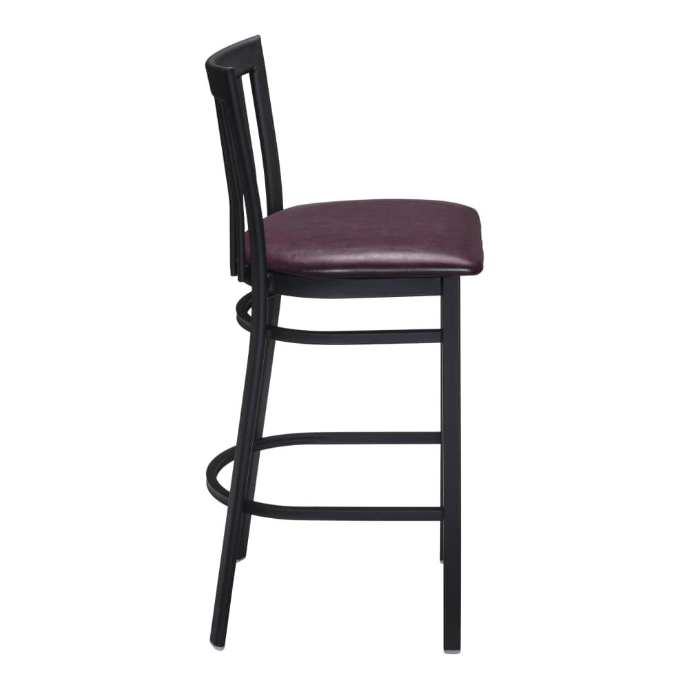 Elongated Vertical Slat-Back Bar Stool