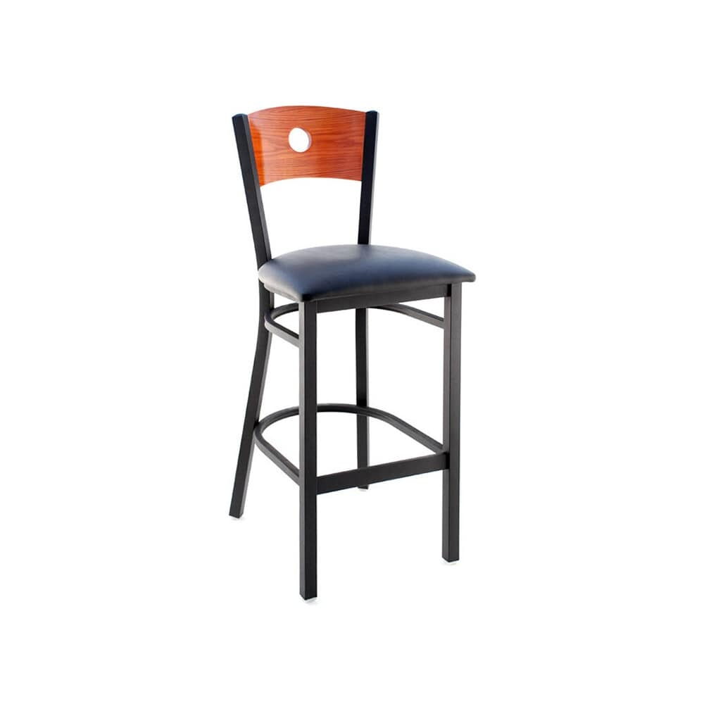 Interchangeable Back Metal Bar Stool with Circled Back