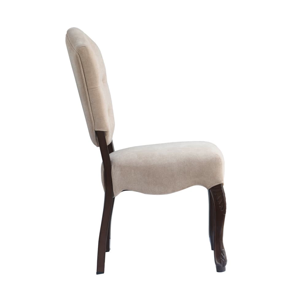 Tufted button detail aluminum dining chair
