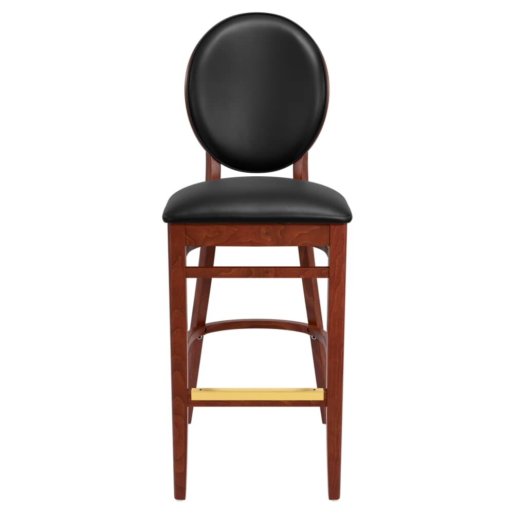 Lorenzo Wood Bar Stool with Padded Back