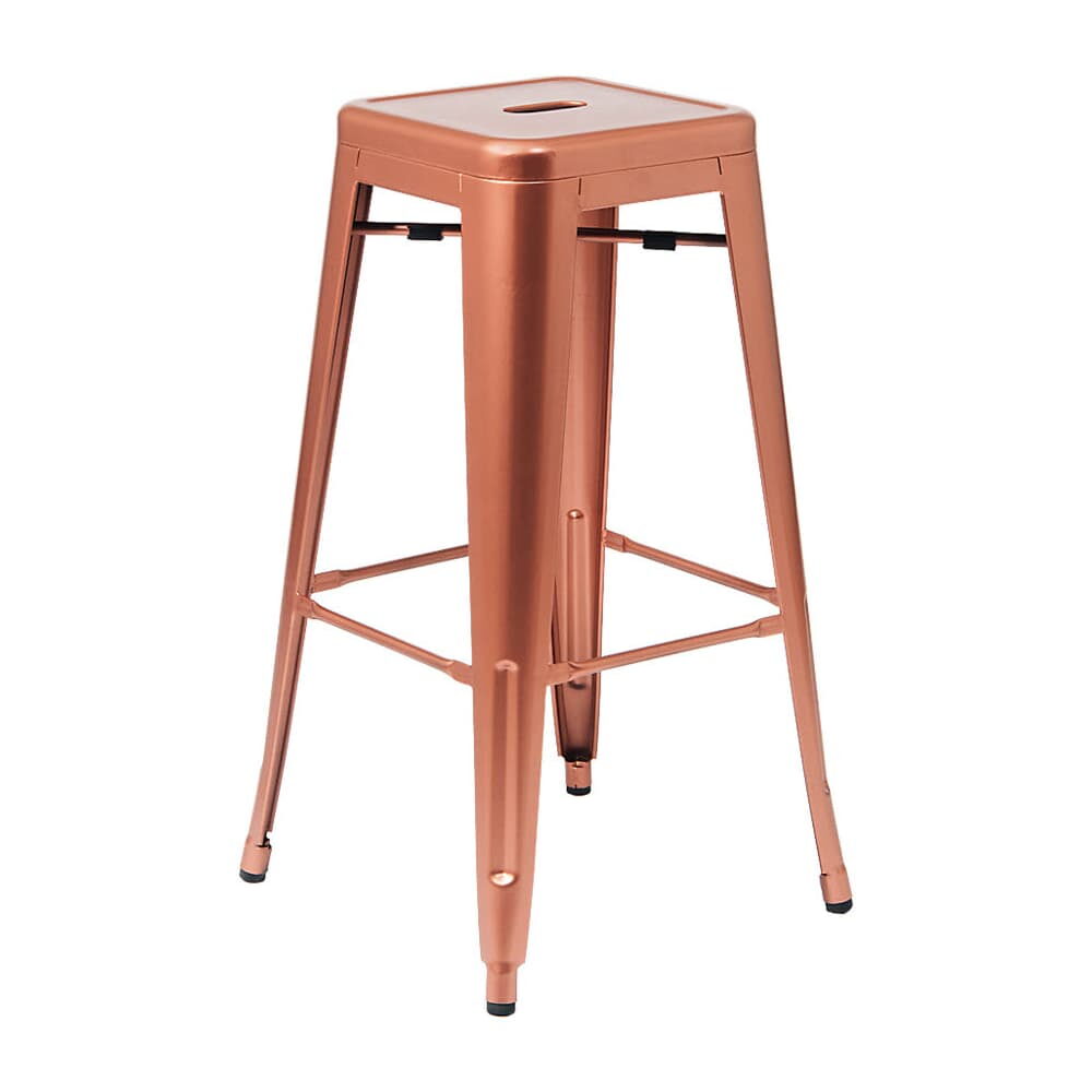 Bistro-Style Metal Backless Bar Stool in Copper Finish