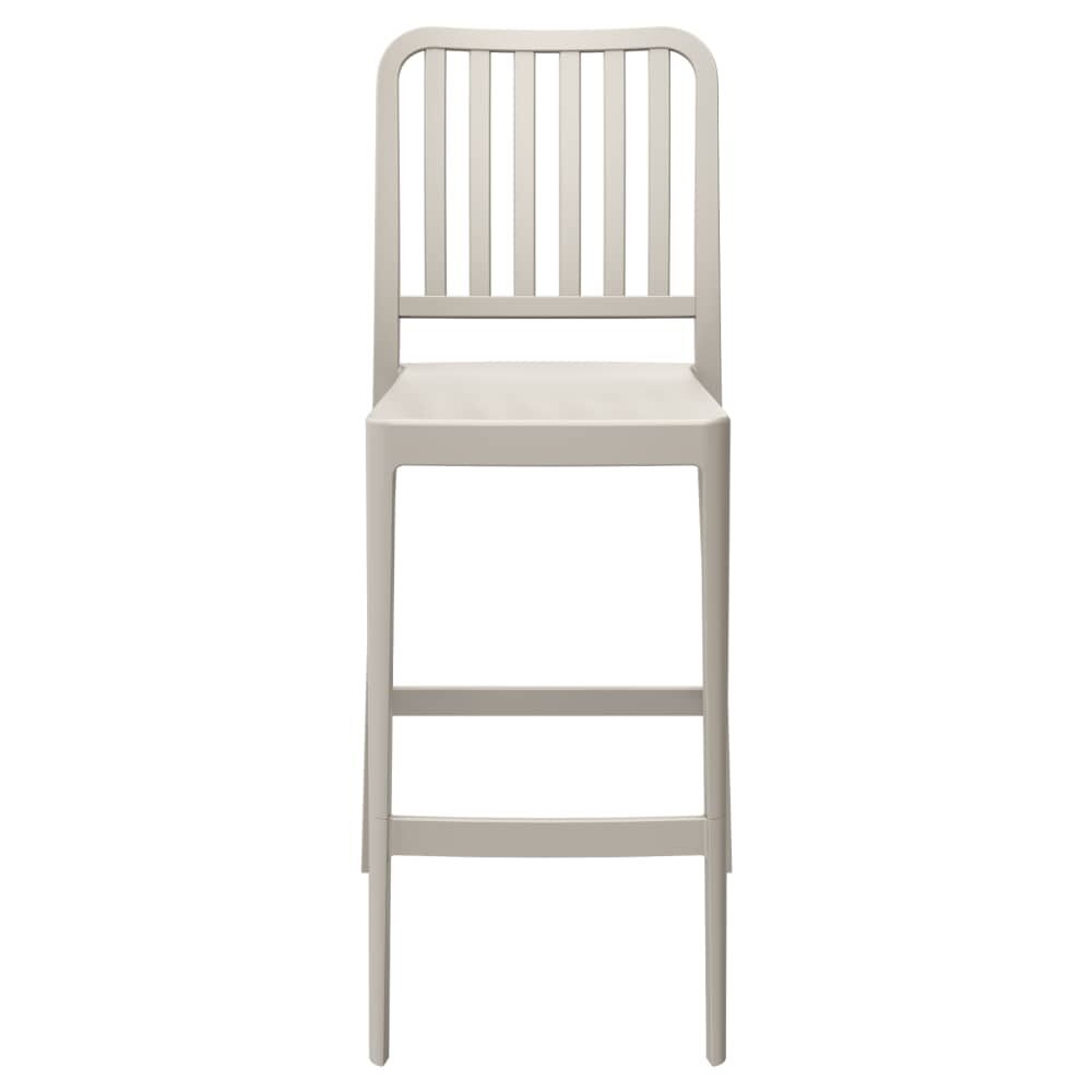 Miles Slat-Back Outdoor Resin Bar Stool