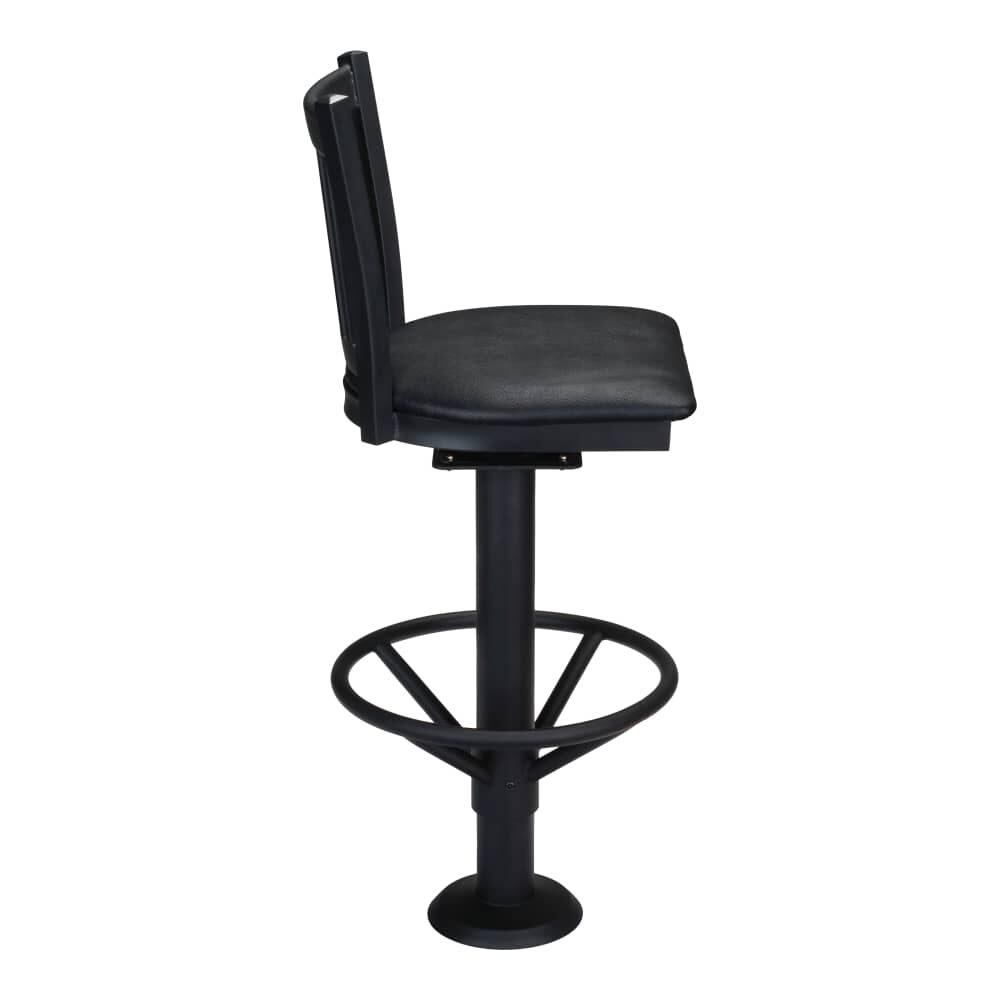 Vertical Slat Bolt-Down Metal Swivel Bar Stool