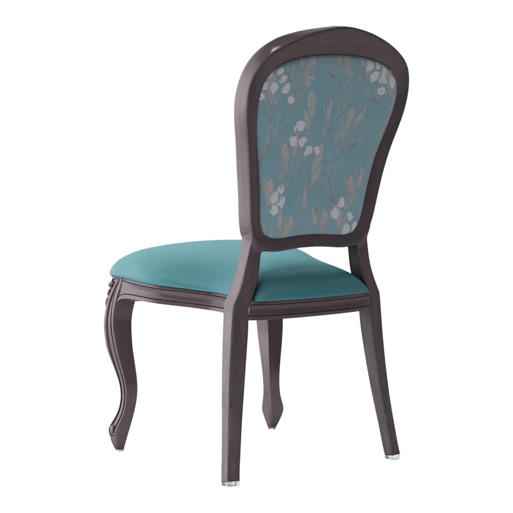 Upholstered aluminum dining chair