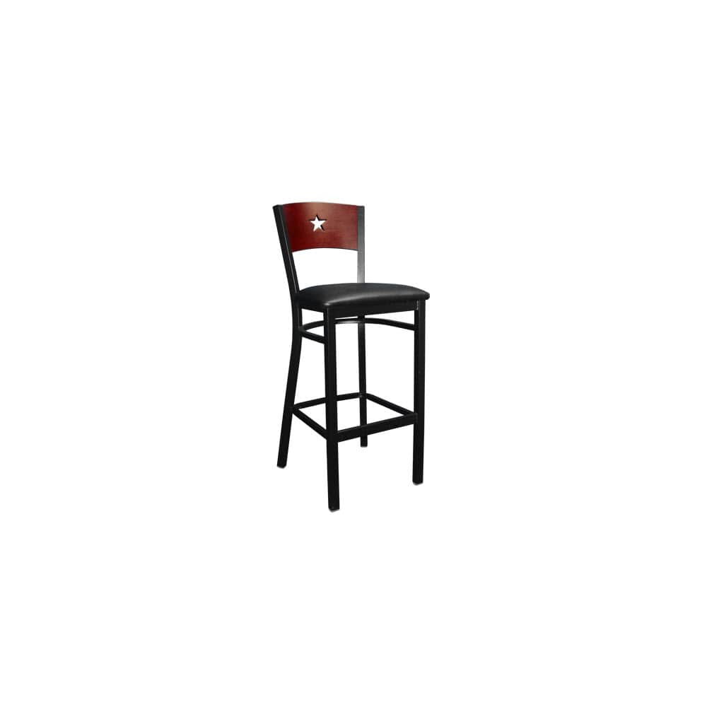 Interchangeable Back Metal Bar Stool with a Star in the Back