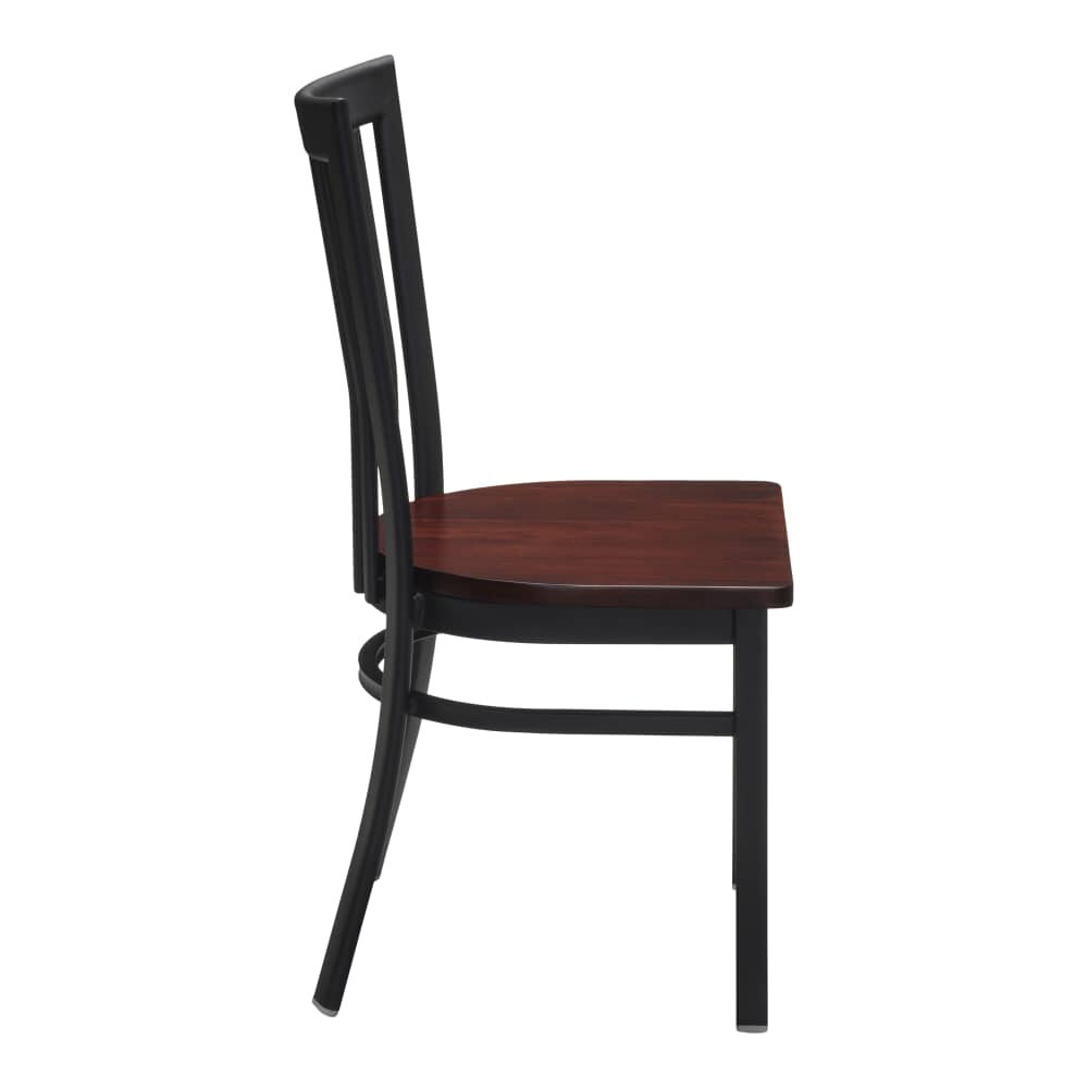 Elongated Vertical Slat-Back Metal Chair