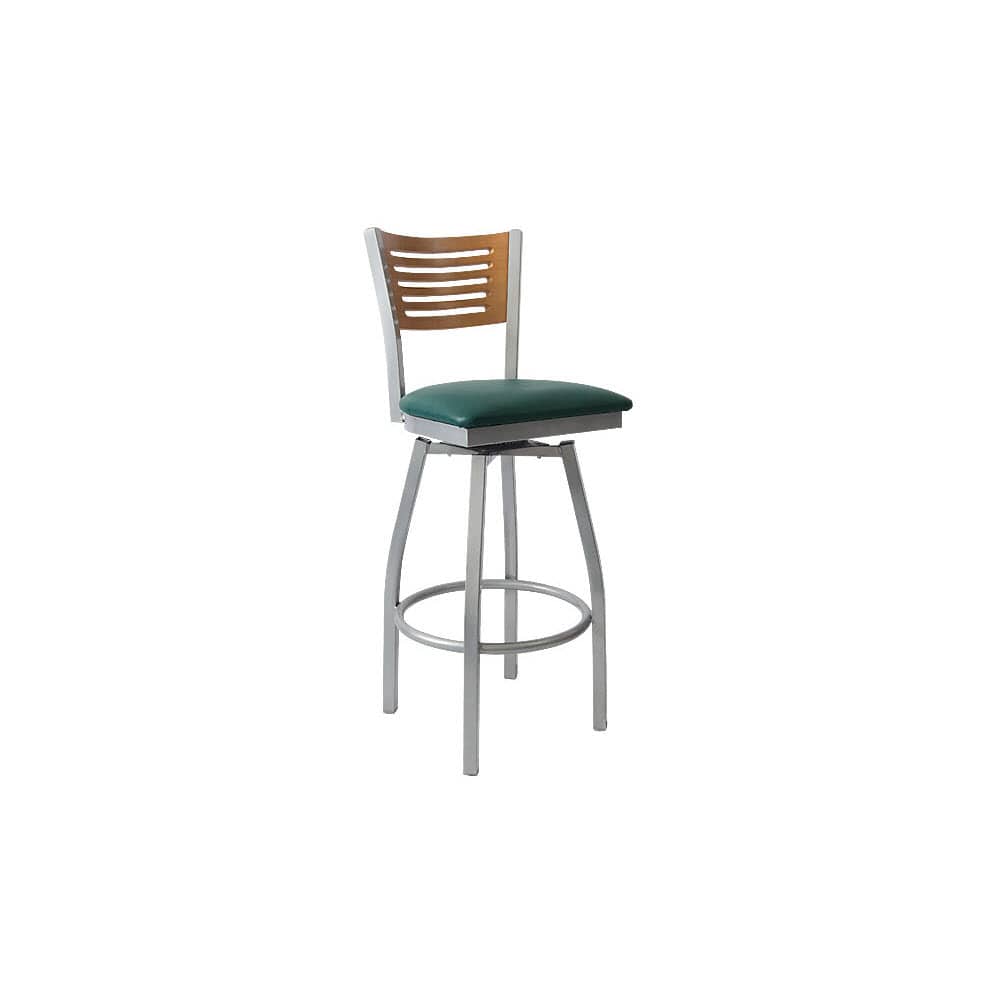 Slatted metal bar stool