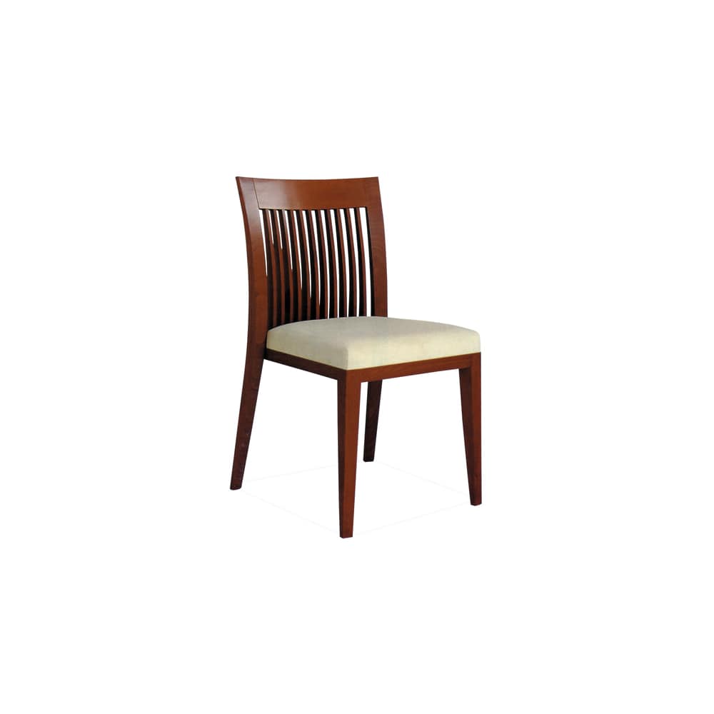 Slatted wood dining chair