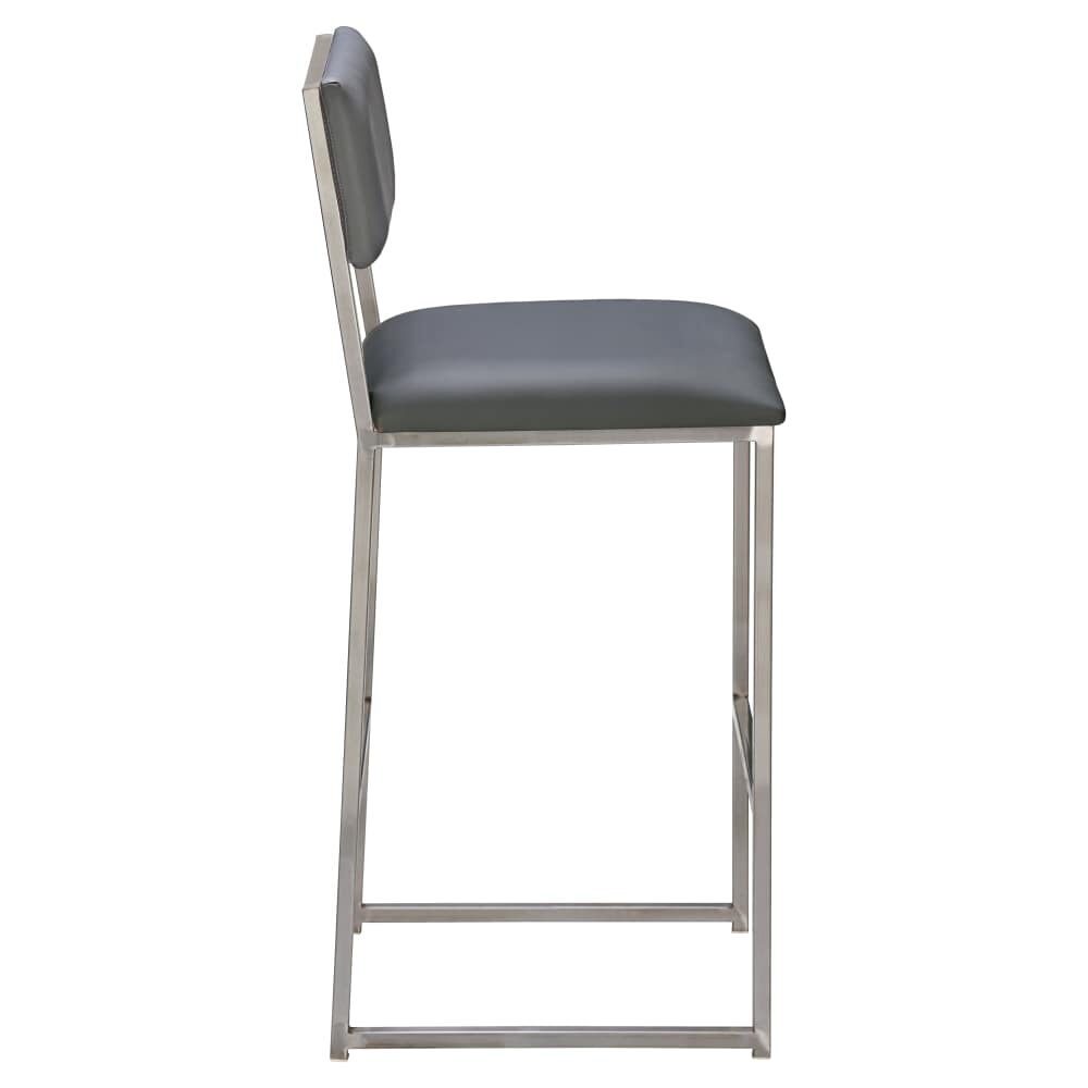 Indy Metal Bar Stool with Clear Coat Finish and Padded Back