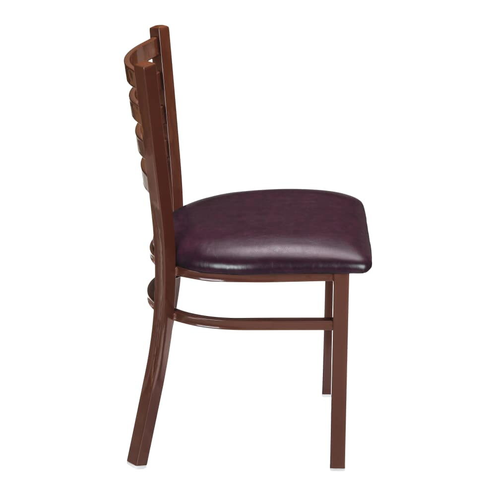 Metal Ladder-Back Chair in Brown Finish