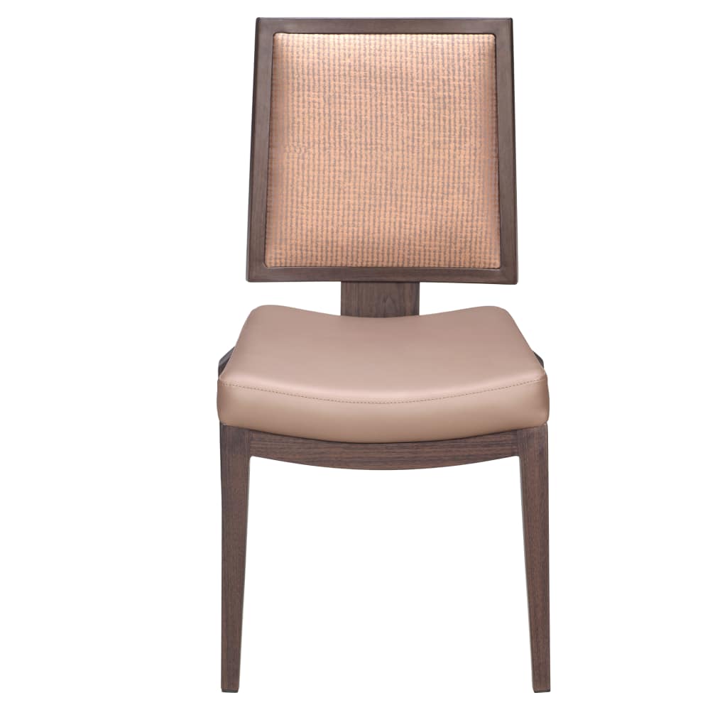 Cross back aluminum dining chair