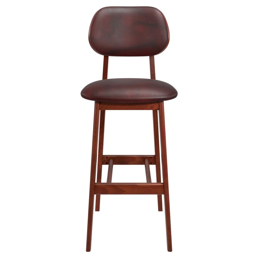 Gisselle Wood Bar Stool with Padded Back