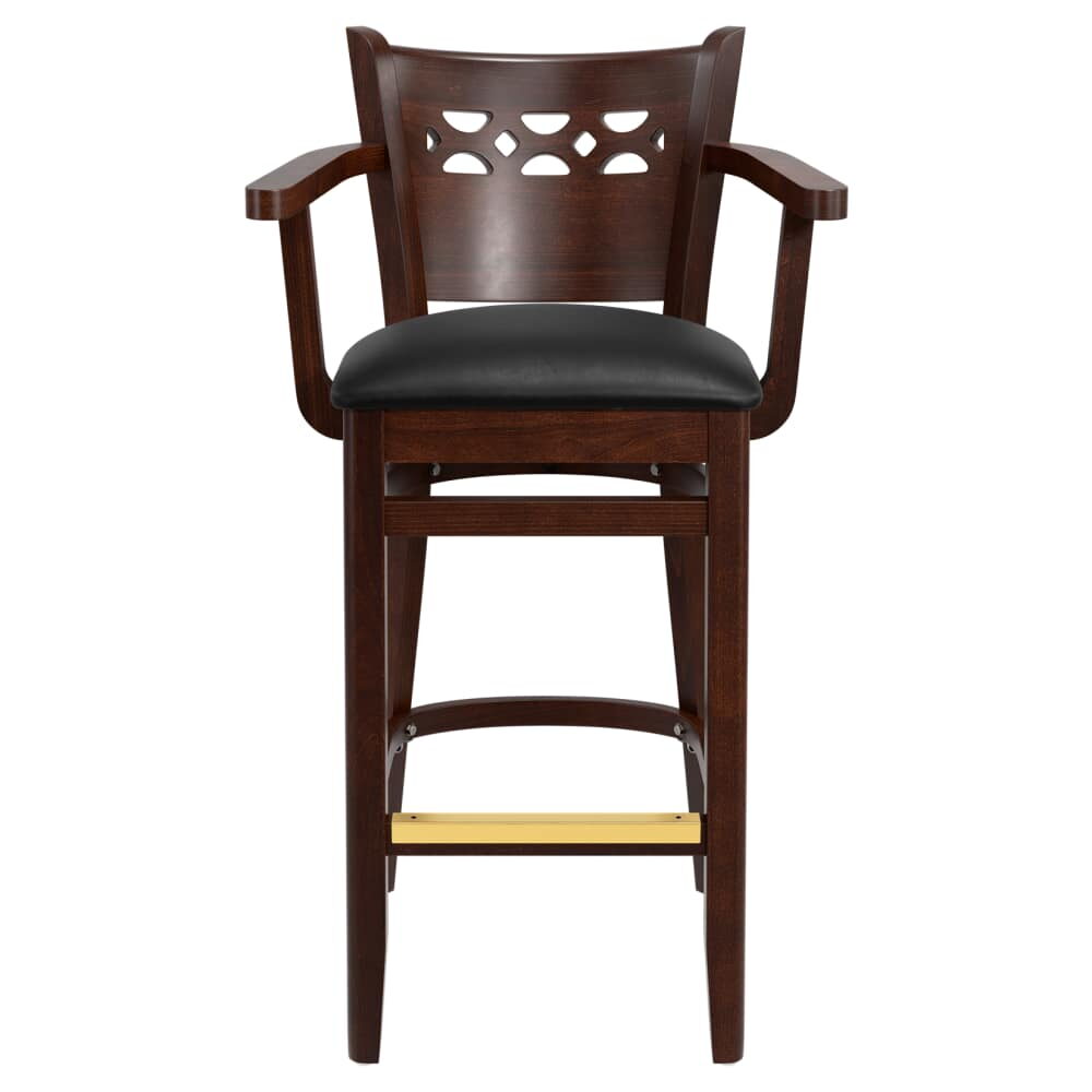 Leonardo Wood Bar Stool with Arms