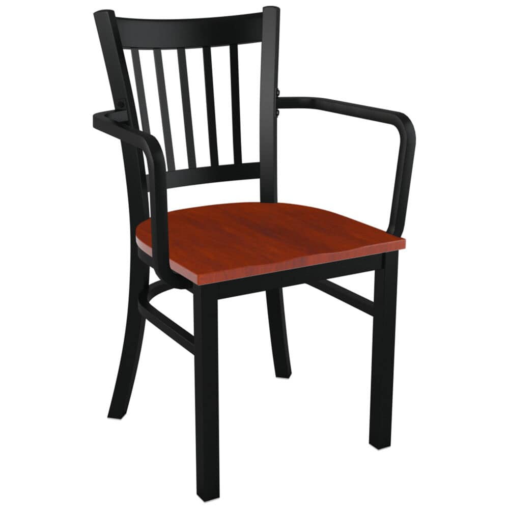 Metal Vertical Slat Chair with Arms
