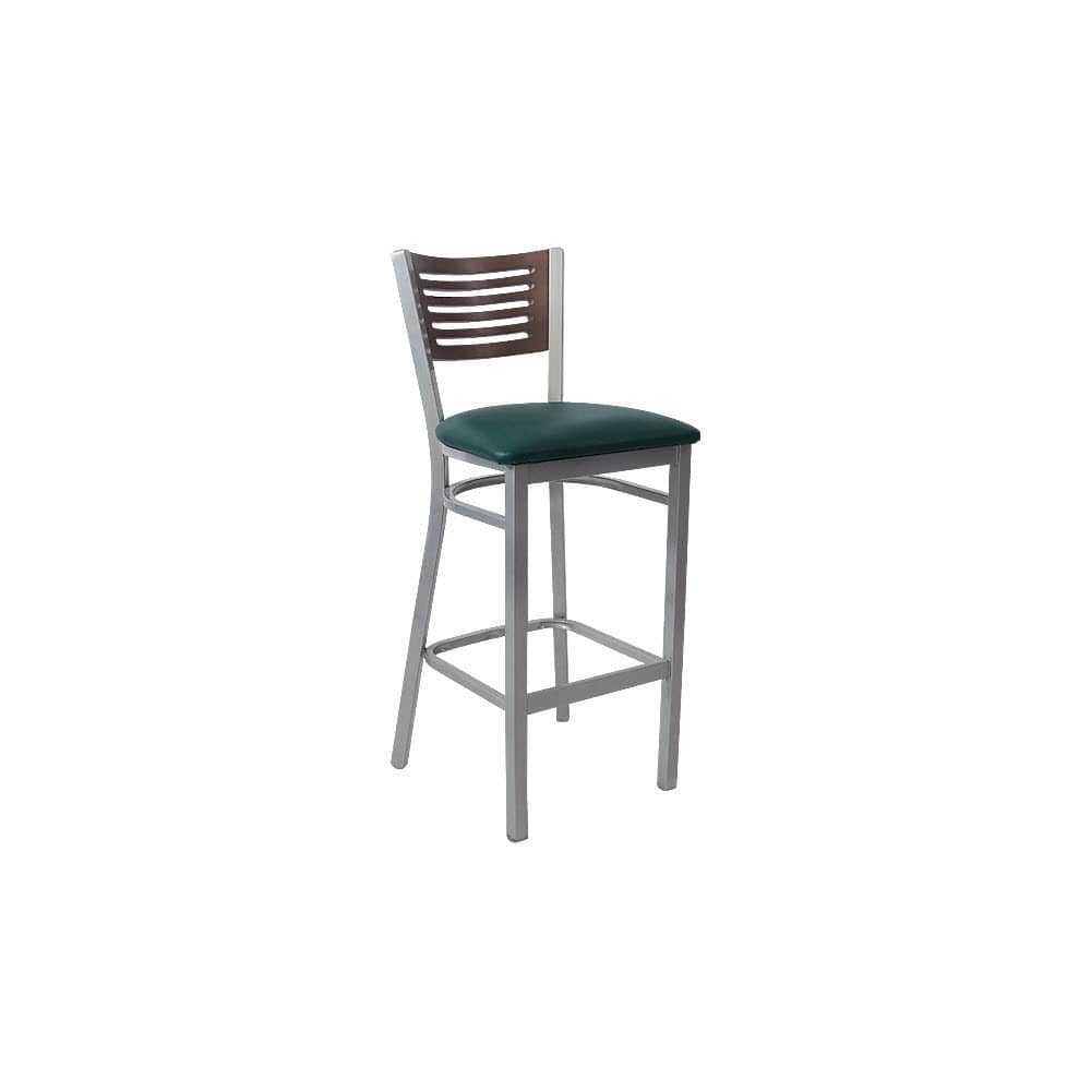 Slatted metal bar stool