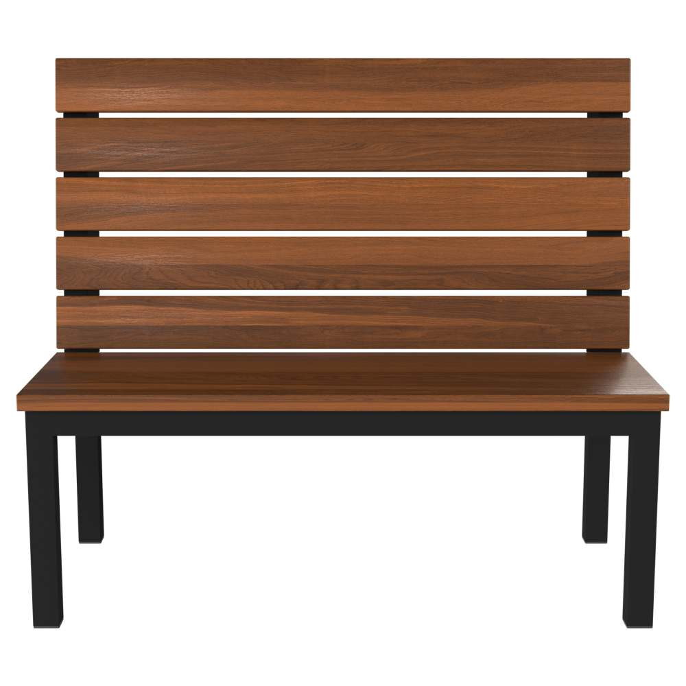 Ottis Metal Booth with Slat Wood Back