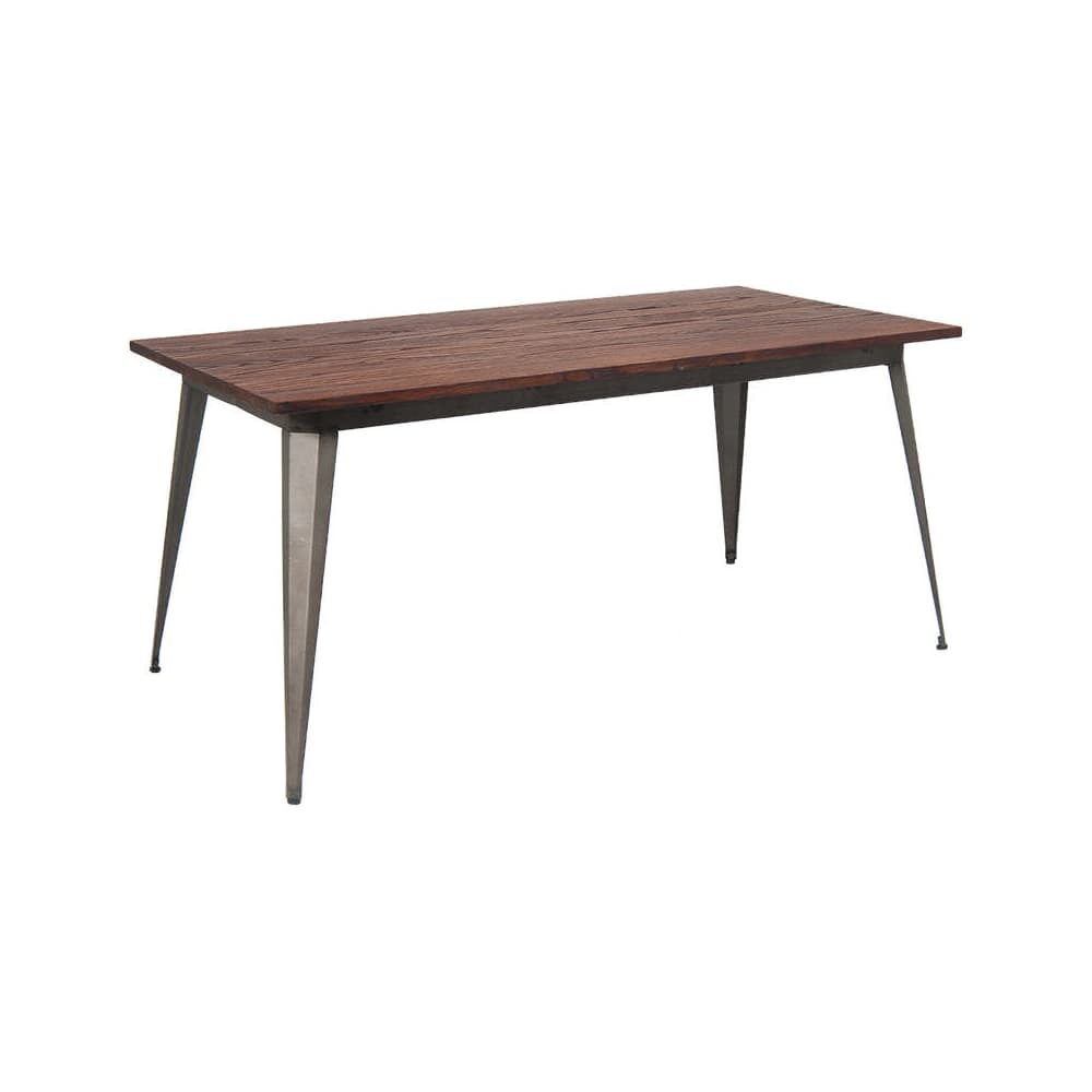 Industrial Series Table in Dark Gray Finish and Wood Top