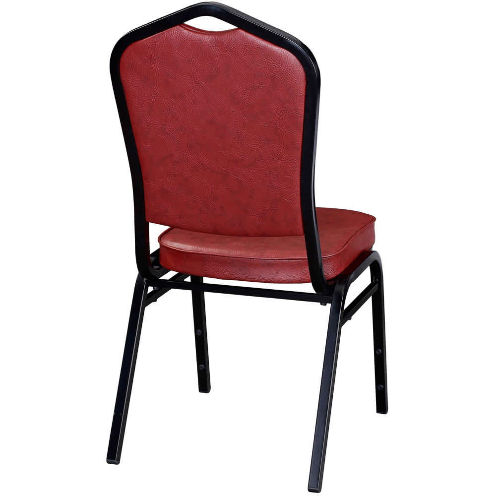Stack Chair with Black Frame Finish and Wine Vinyl