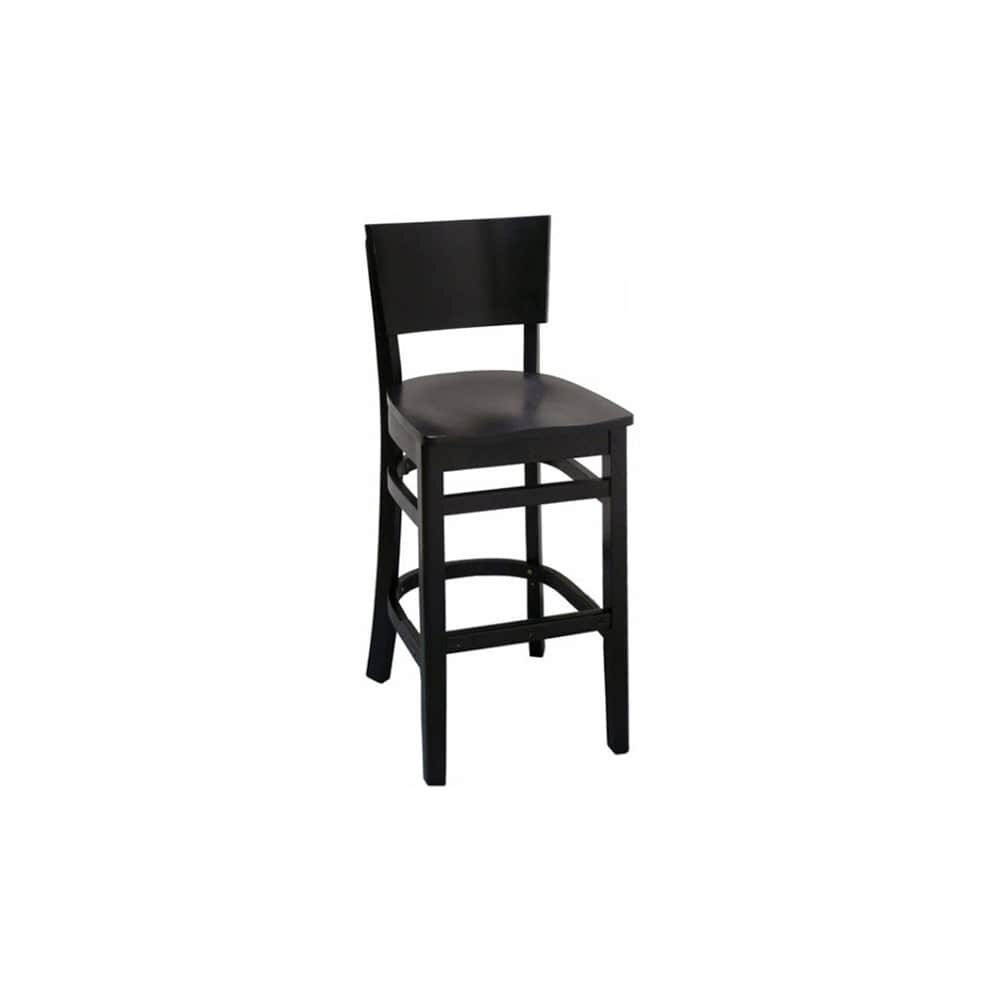 Curved Back Wood Bar Stool