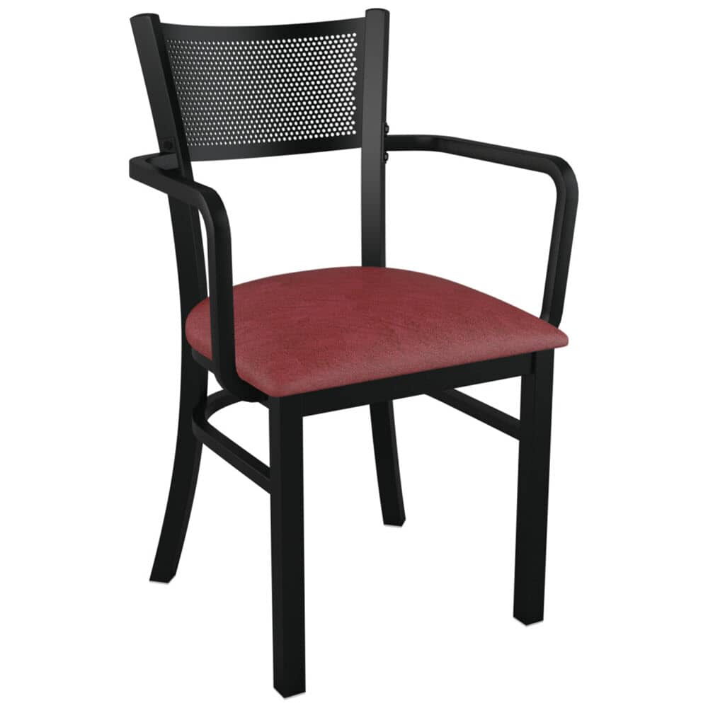 Metal Checker Back Chair with Arms
