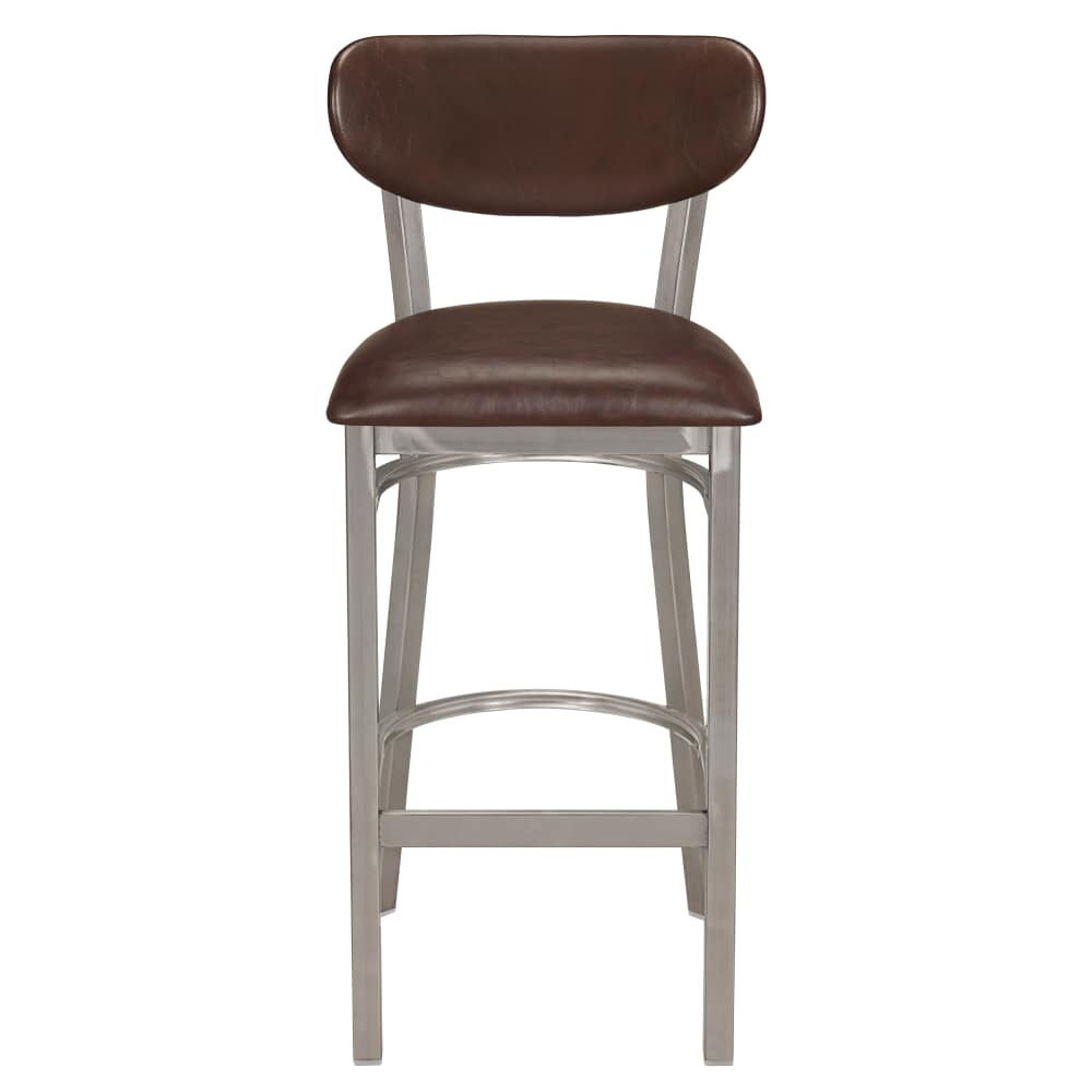 Curvy Metal Bar Stool in Clear Coat