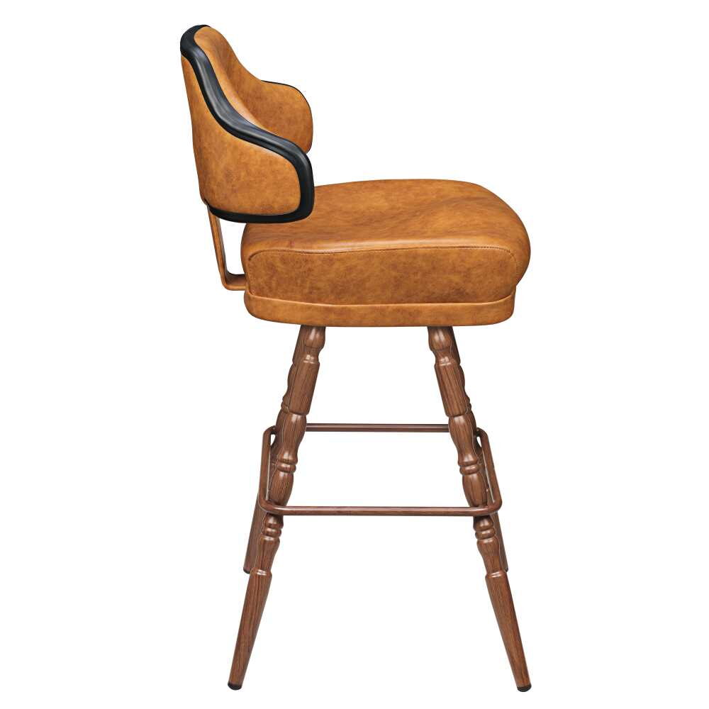 Gioco Casino Bucket Bar Stool with Vintage Frame
