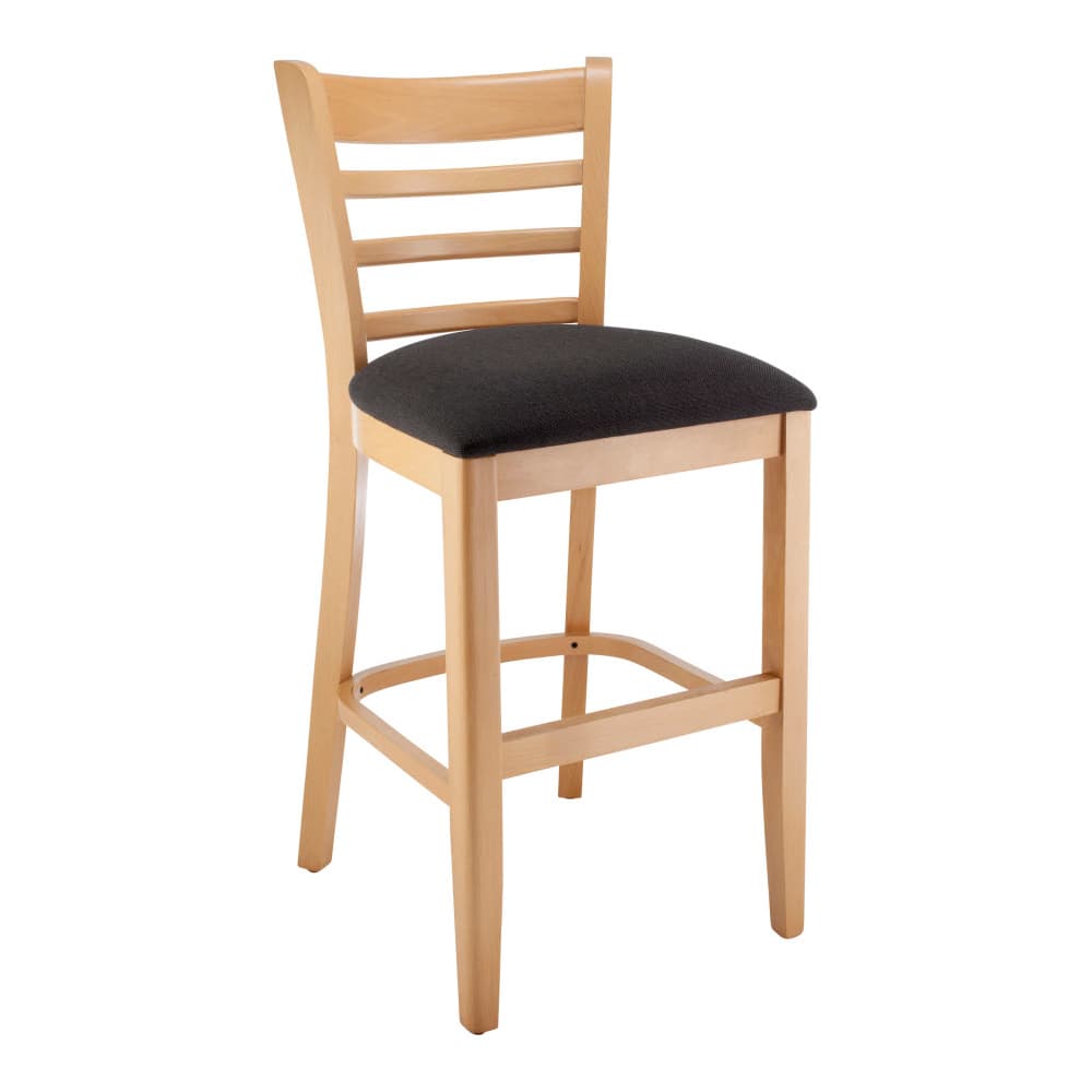 Ladder back wood bar stool