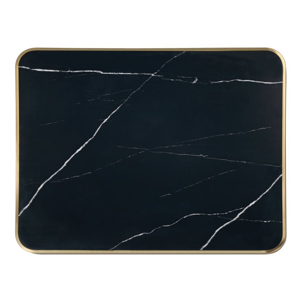 Sintered Stone Table Top with Stainless Steel Edge