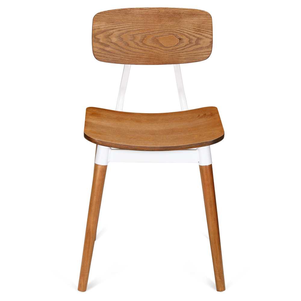 Slatted metal dining chair