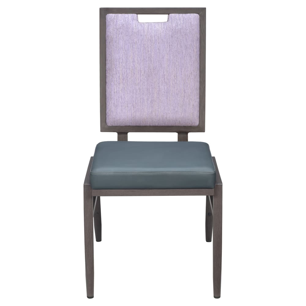 Cross back aluminum dining chair