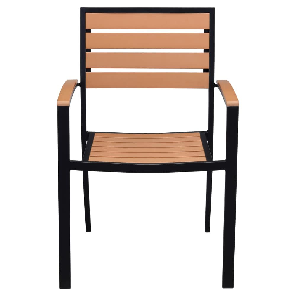 Black Faux Teak Patio Armchair