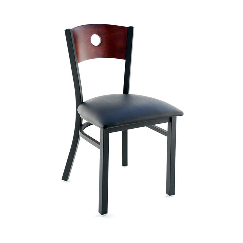 Interchangeable Back Metal Chair with a Circled Back