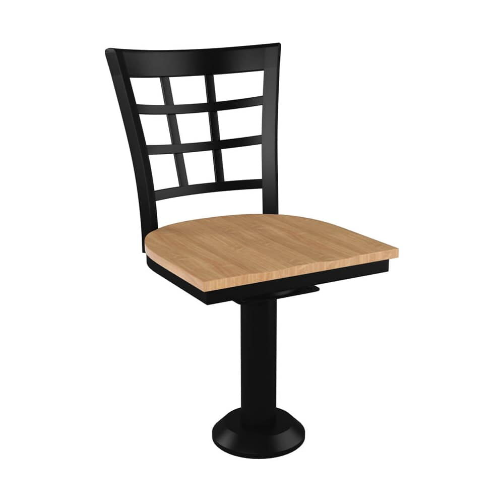 Window-Back Bolt-Down Swivel Metal Chair