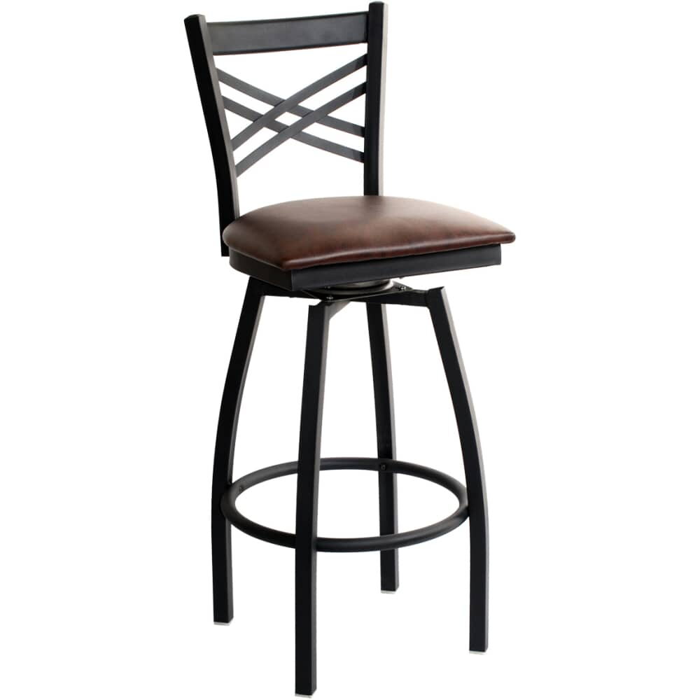 Swivel X-Back Metal Bar Stool