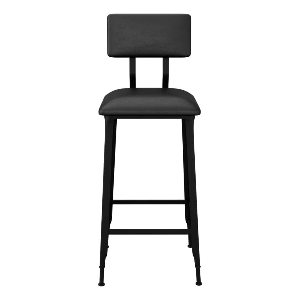 Massello Industrial Bar Stool with Padded Back